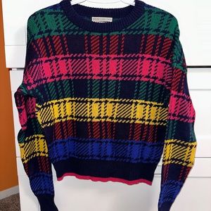 Urban Outfitters Multi-Colored Plaid Striped Pullover Sweater Women's Size Small
